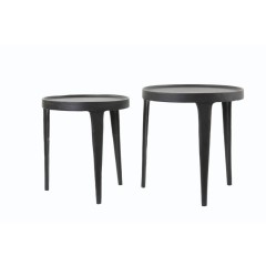 SIDE TABLE TOB SET OF 2 BLACK METAL - CAFE, SIDE TABLES